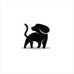 simple black dog logo silhouette animal care vector icon design idea