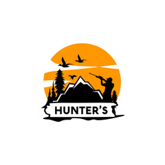 Outdoor Hunter Logo Design Vector Template