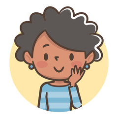 笑顔の若い女性