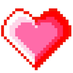 vector pixel heart isolated on a white background