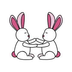 Isolated rabbits cartoons vector design