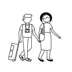 Isolated traveler couple vector design