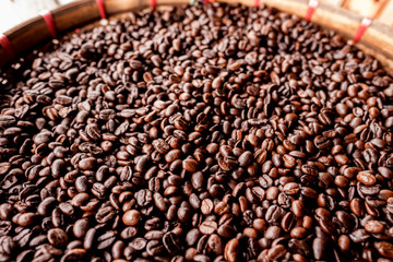 coffee beans roasted for the background