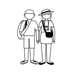 Isolated traveler couple vector design