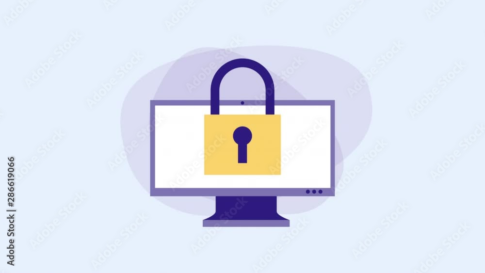 Poster computer desktop with padlock security