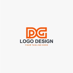 Letter PG logo design vector, type DG logo design, monogram logo design. Outline type vector icon.