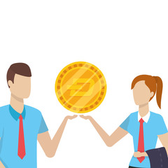 Businessman and businesswoman avatar design