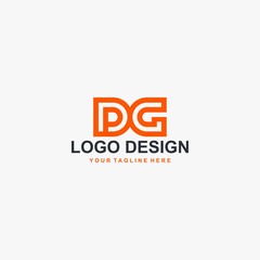 Letter PG logo design vector, type DG logo design, monogram logo design. Outline type vector icon.