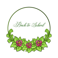 Crowd of leaf floral frame, for pattern of wallpaper card back to school. Vector