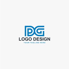 Letter PG logo design vector, type DG logo design, monogram logo design. Outline type vector icon.