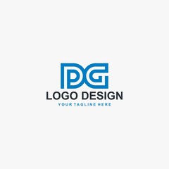 Letter PG logo design vector, type DG logo design, monogram logo design. Outline type vector icon.