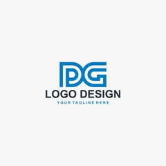Letter PG logo design vector, type DG logo design, monogram logo design. Outline type vector icon.
