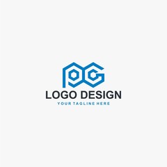 Letter PG logo design vector, type DG logo design, monogram logo design. Outline type vector icon.