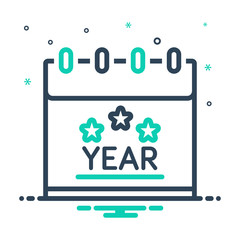 mix icon for year month 
