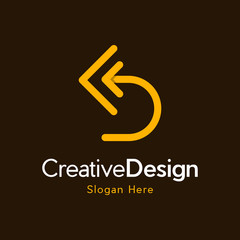 D arrow logo icon vector illustration modern design, Letter D logo icon design template elements