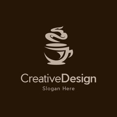 Coffee logotype. Minimalist coffee logo concept, fit for caf&eacute;, restaurant, packaging and coffee business. Illustration vector logo. coffee cup label concept menu