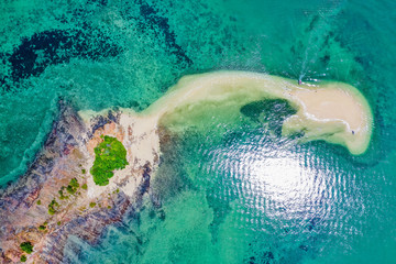 Phuket beach aerial view from above in Thailand