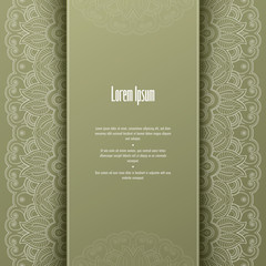 Greeting card or invitation template with filigree lace frame. Design for romantic events