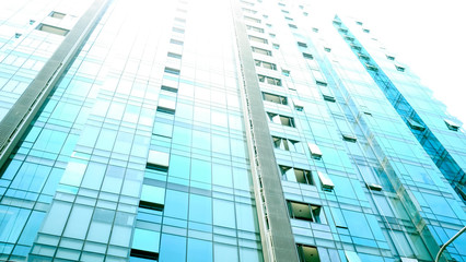 Close-Up modern office building.building with copy space.windows office building for background