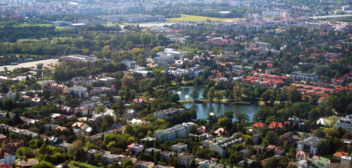 Aerial beautiful town view from Poland