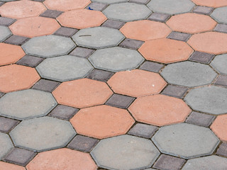 Brick pavement texture, Brick block floor background.