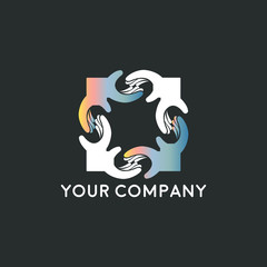 Handshake business logo - two hands make a deal on white background. Cooperation, partnership and agreement vector icon