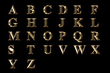 gold text on black background