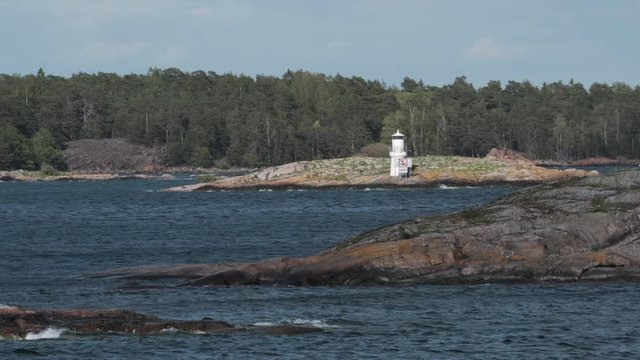 Lighthouse in the Swedish archipelago. Close-up