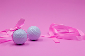 Golf with pink ribbon in pink theme