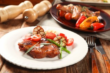 Fork cutlet on a plate