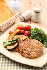 Fork cutlet on a plate