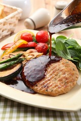 Fork cutlet on a plate