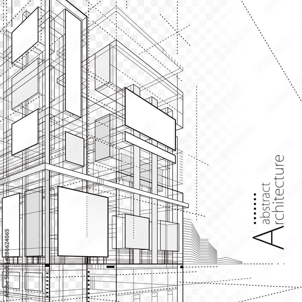 Poster Architecture building construction urban 3D design abstract background. 