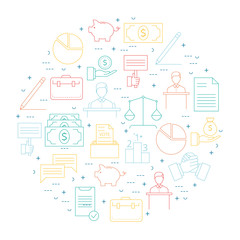 Linear illustrations of elections and voting.  Vector line icons.