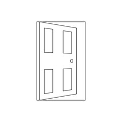 Open door line vector icon