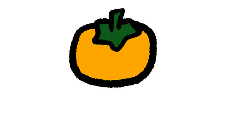 秋の味覚 素材 秋 食欲 食材 シンプル 手書き アナログ かき 柿