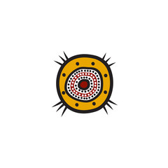 Aboriginal art dots painting icon logo design vector illustration template
