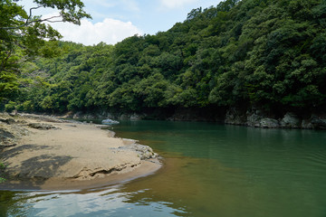Katsura river and shore with forest