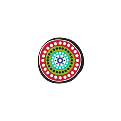 Aboriginal art dots painting icon logo design vector illustration template