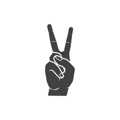 vector hand gesture peace sign icon illustration