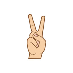 vector hand gesture peace sign icon illustration