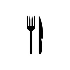 Isolated fork and knife icon on a white background.