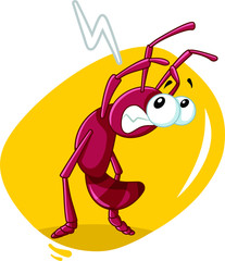 Scared Ant Insect Vector Cartoon