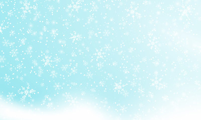 Naklejka na ściany i meble Falling snow background. Vector illustration