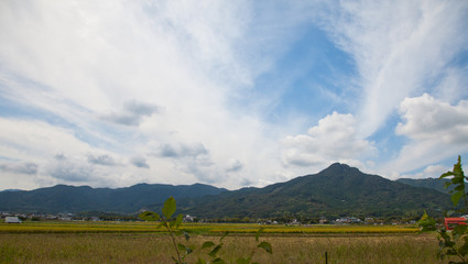 Mt Iimori in Japan with blue sky