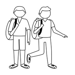 Isolated traveler men vector design