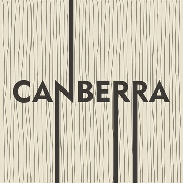 Image relative to Australia travel theme. Canberra city name in geometry style design. Creative vintage typography poster concept.