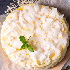 a simple quark coconut cake from the tin