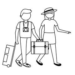 Isolated traveler couple vector design
