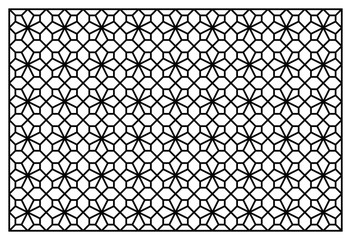 Decorative panel for laser cutting. Oriental geometric pattern. Vector ornament.